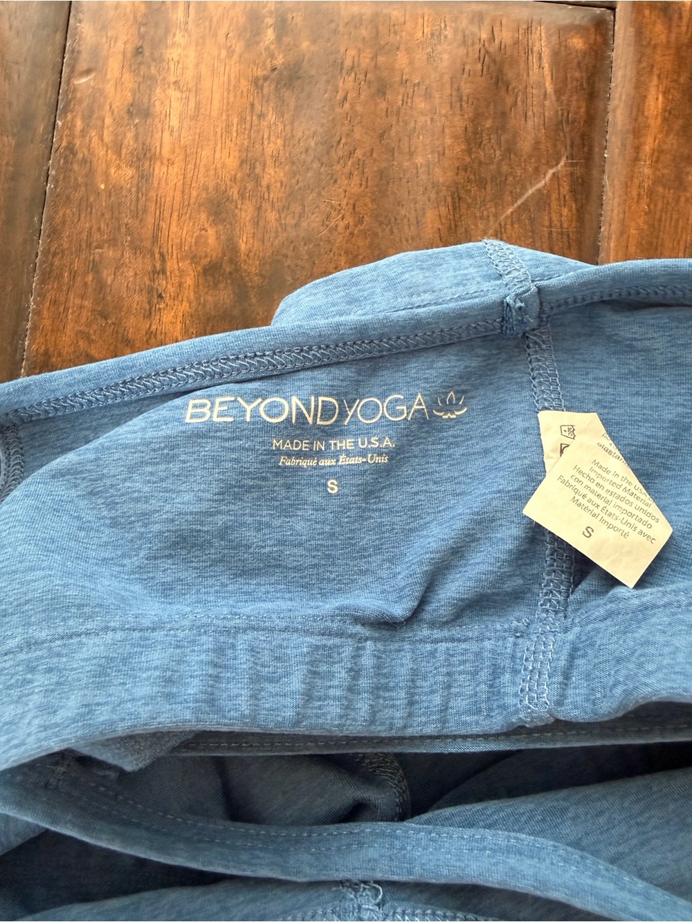 Beyond Yoga Heathered Blue Cropped Tank - Picture 3 of 3